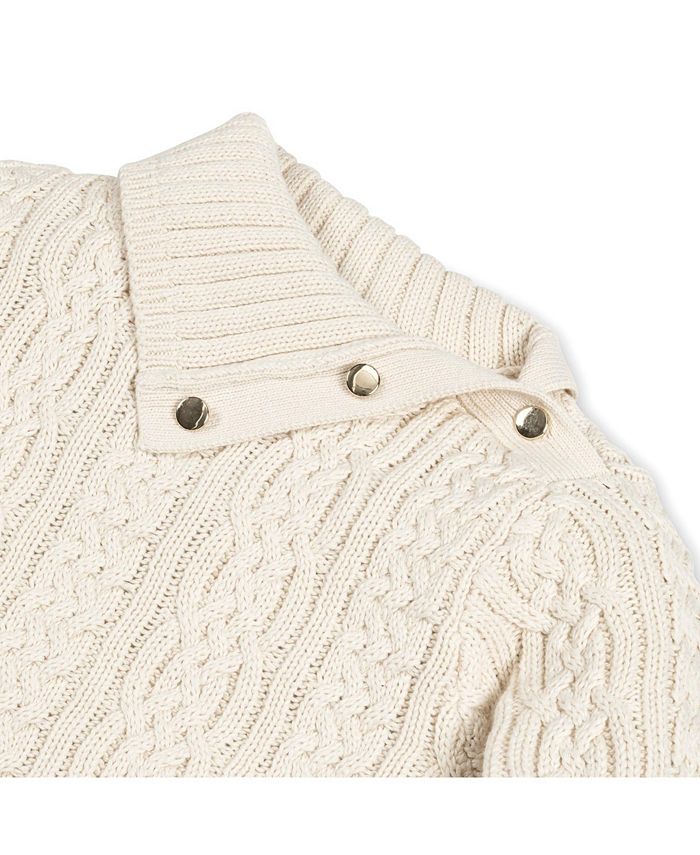 Hope & Henry Girls' Turtleneck Cable Knit Sweater Dress, Kids