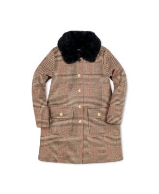 Girls Collared Fleece Swing Coat