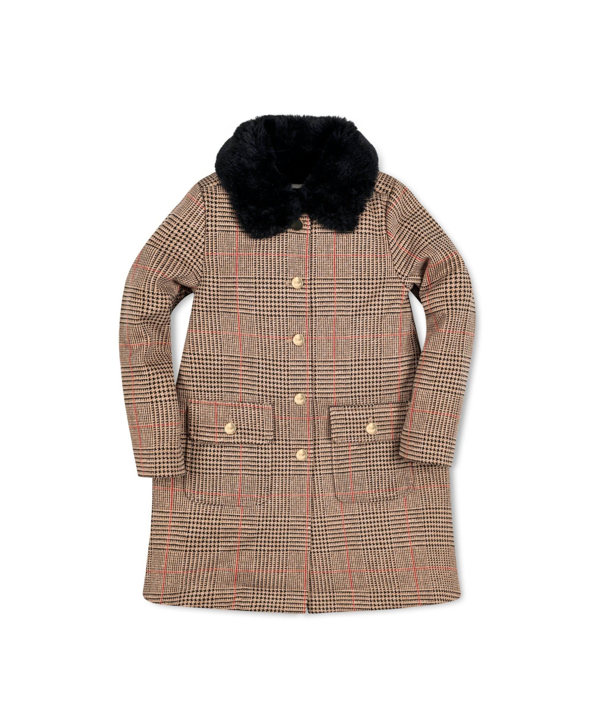 Hope & Henry Girls Collared Fleece Swing Coat