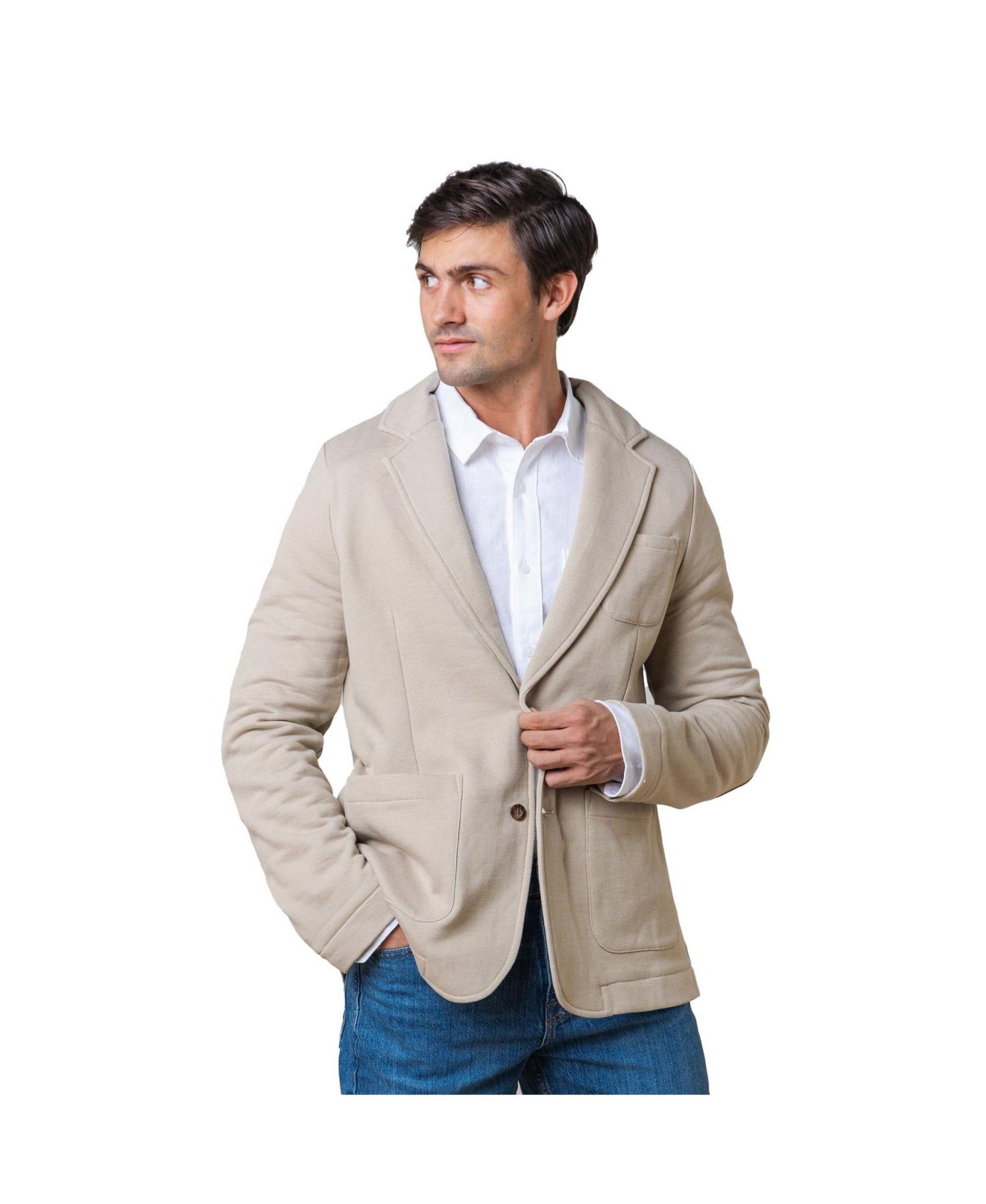 Men's Hope and Henry Fleece Blazer with Elbow Patches