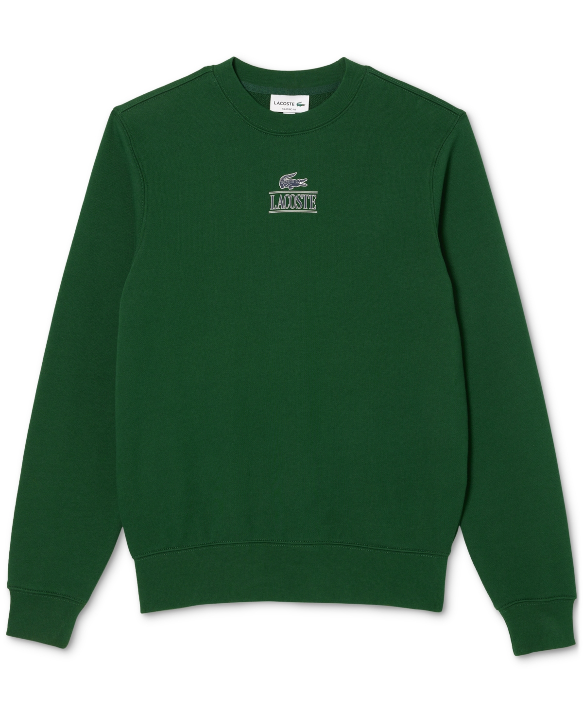Lacoste Men's Classic Fit Logo Graphic Crewneck Sweatshirt In Green
