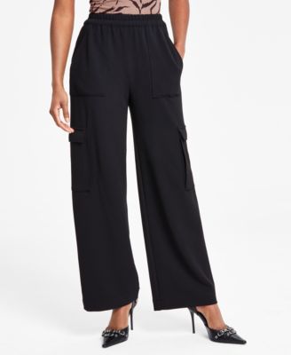 Bar III - Women's High-Rise Pull-On Knit Cargo Pants