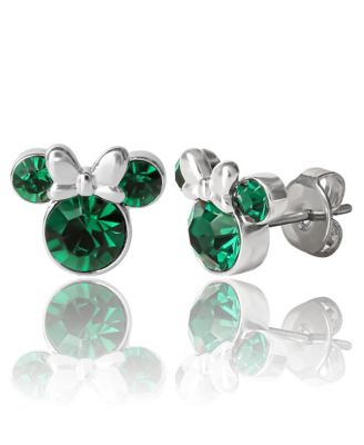 Womens Minnie Mouse Birthstone Stud Earrings