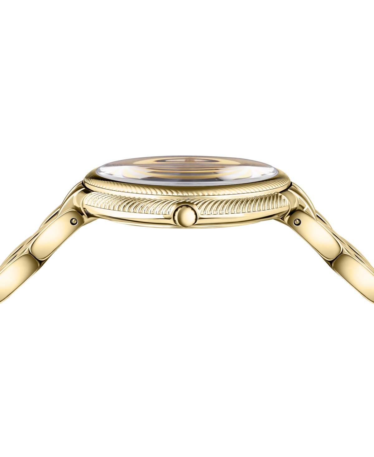 Shop Versace Women's Swiss Thea Gold Ion Plated Stainless Steel Bracelet Watch 38mm In Ip Yellow Gold