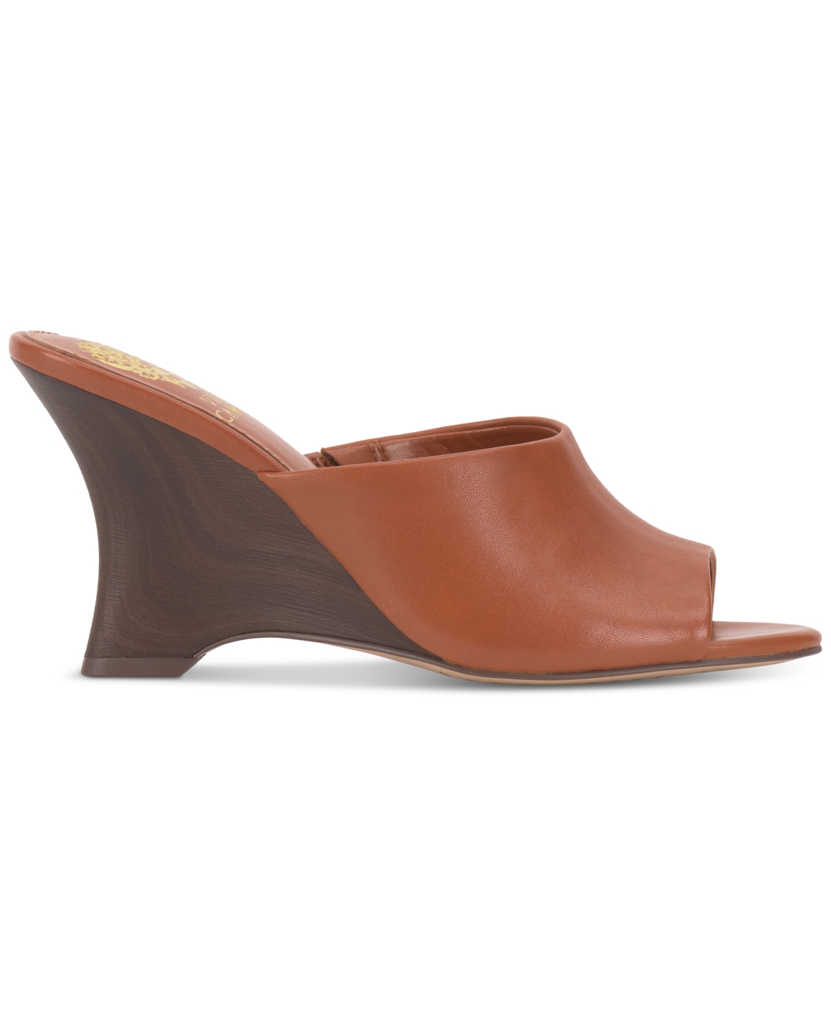 Shop Vince Camuto Women's Vilty Sculpted Slip-on Wedge Sandals In Warm Caramel