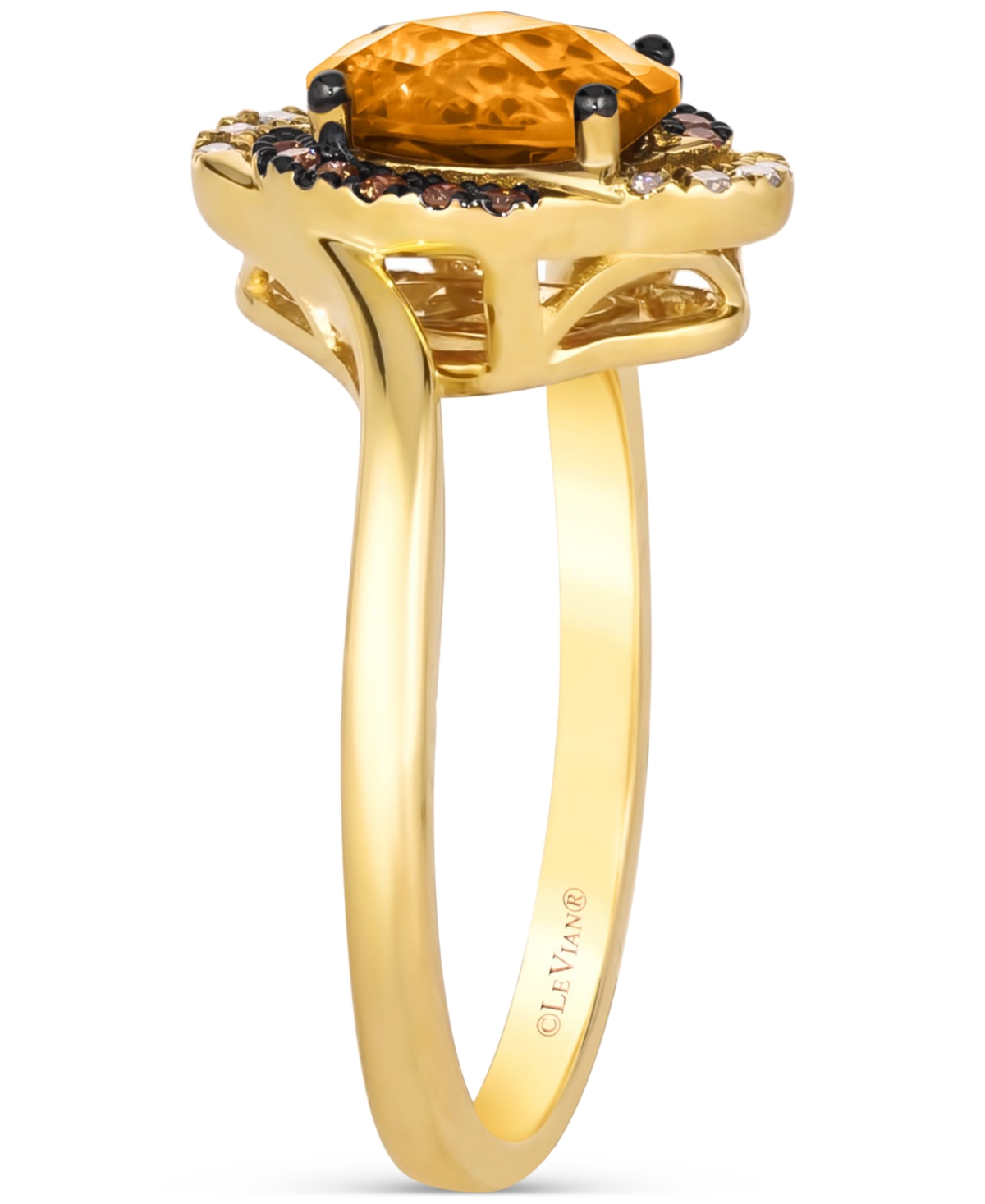 Le Vian Cinnamon Citrine (1-1/8 ct. t.w.) & Diamond (1/8 ct. t.w.) Halo Twist Ring in 14k Gold (Also available in Grape Amethyst, Deep Sea Blue Topaz