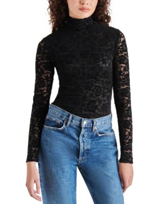 Steve Madden - Women's Mock-Neck Lace Bodysuit