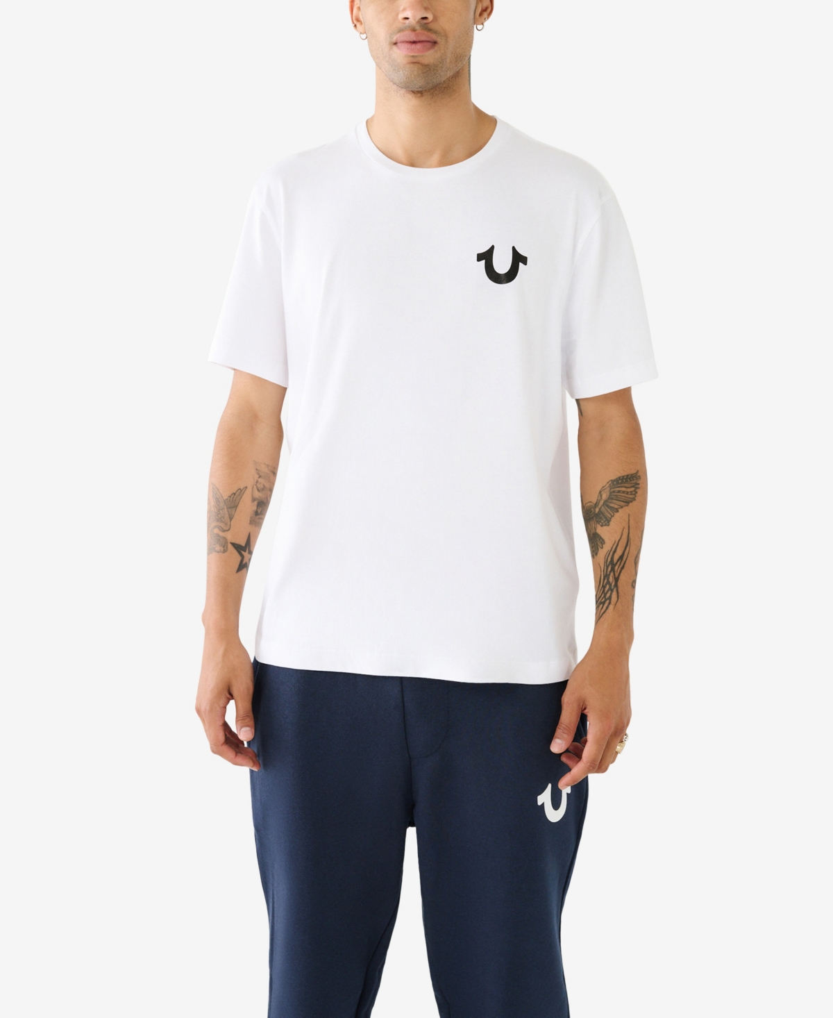 Shop True Religion Men's Short Sleeve Frame T-shirt In Optic White