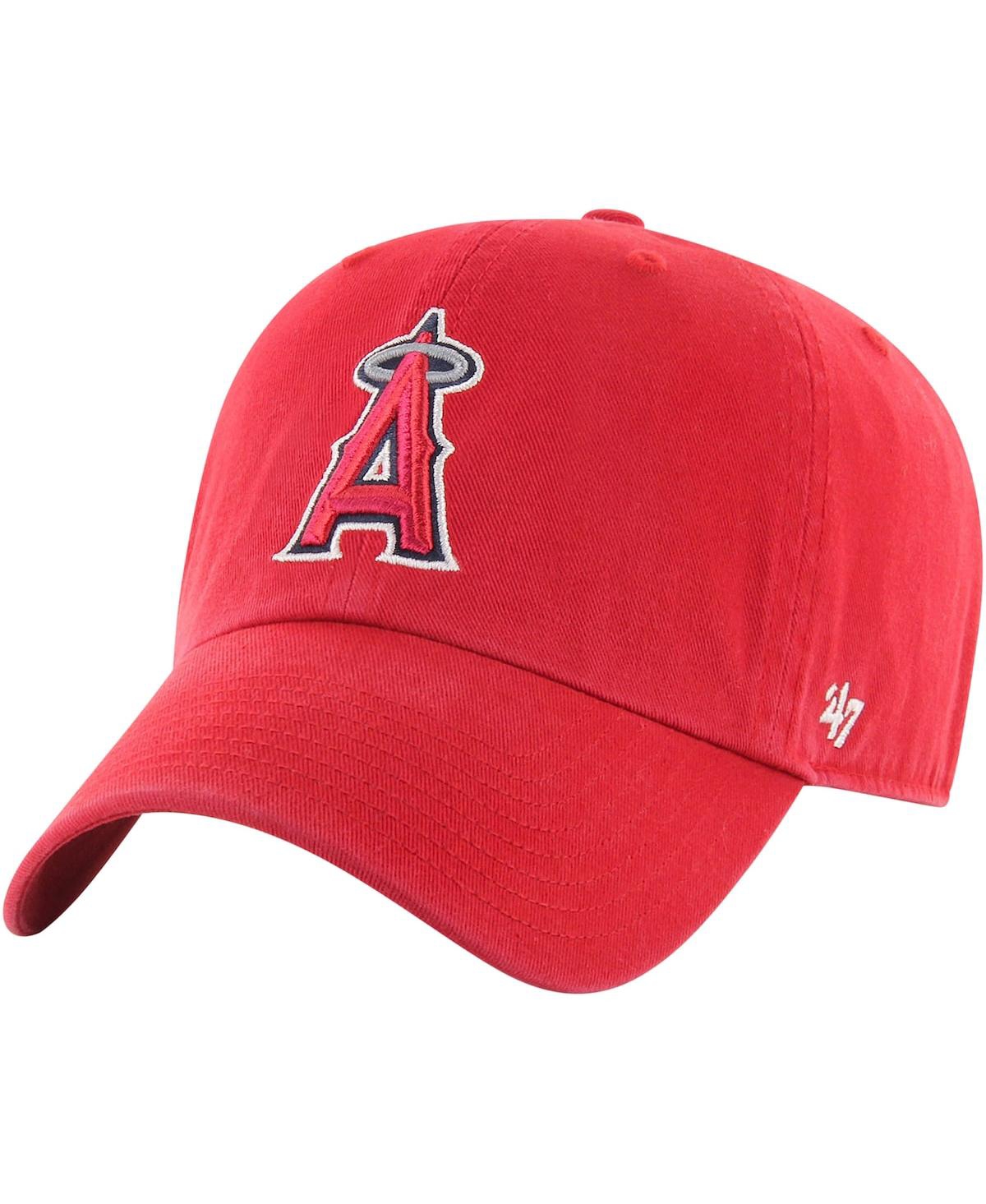 47 Brand Men's ' Red Los Angeles Angels Clean Up Adjustable Hat