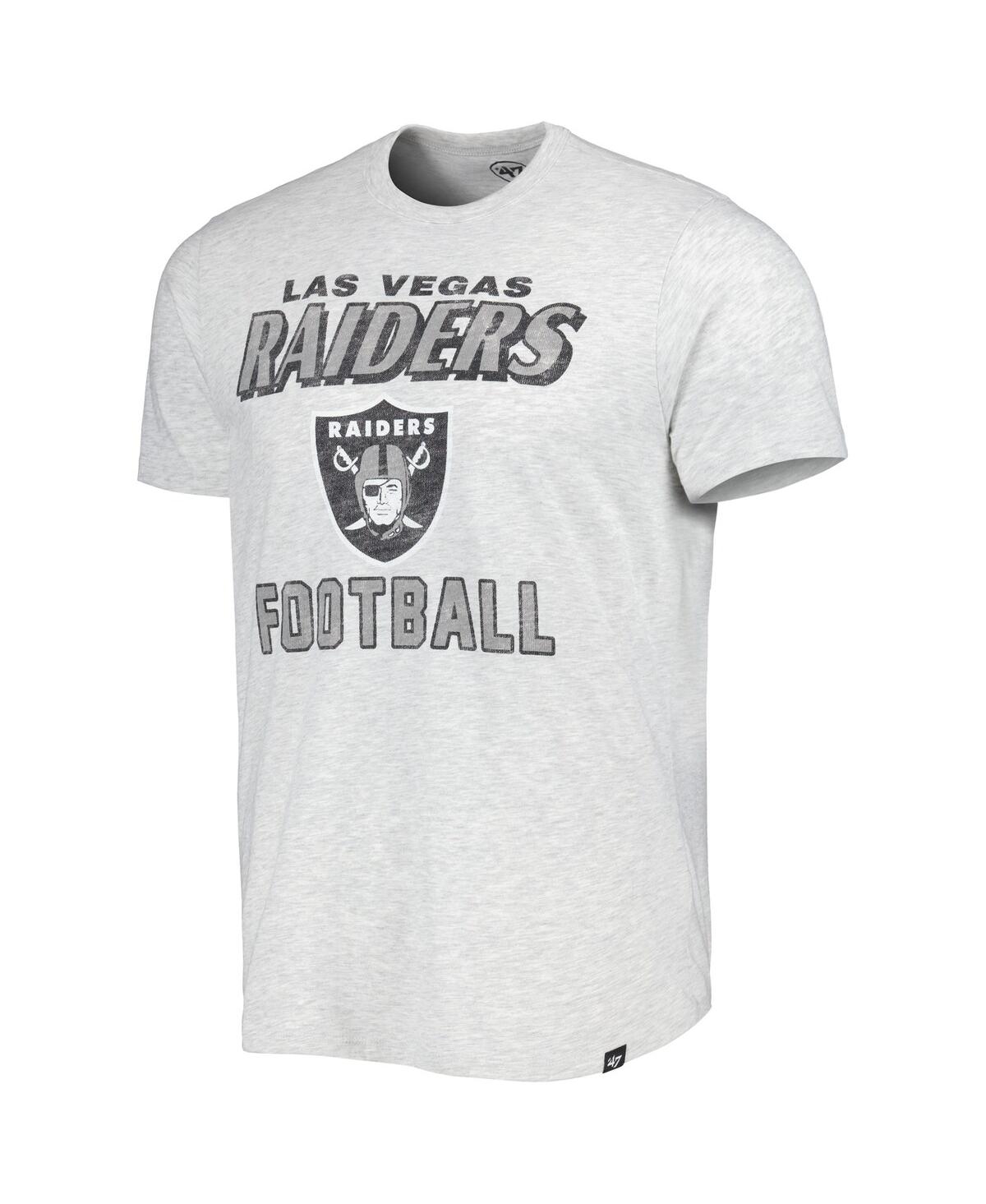 Shop 47 Brand Men's ' Heathered Gray Distressed Las Vegas Raiders Dozer Franklin Lightweight T-shirt