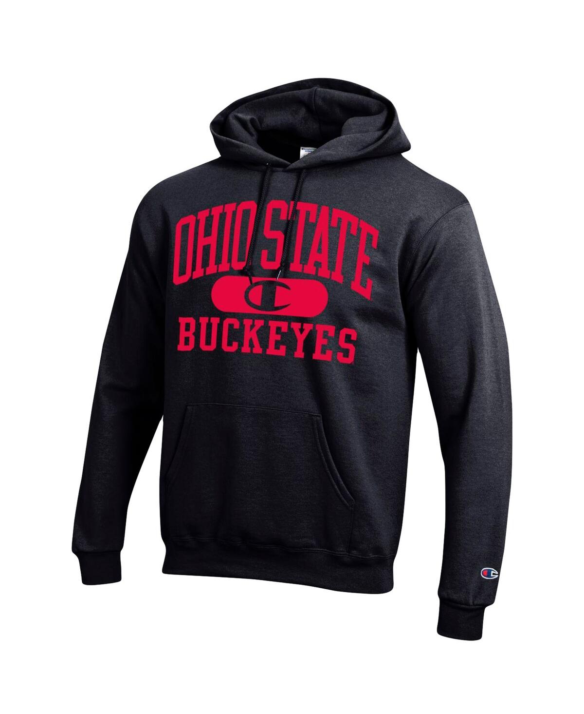 Champion Men's  Black Ohio State Buckeyes Arch Pill Pullover Hoodie In Black