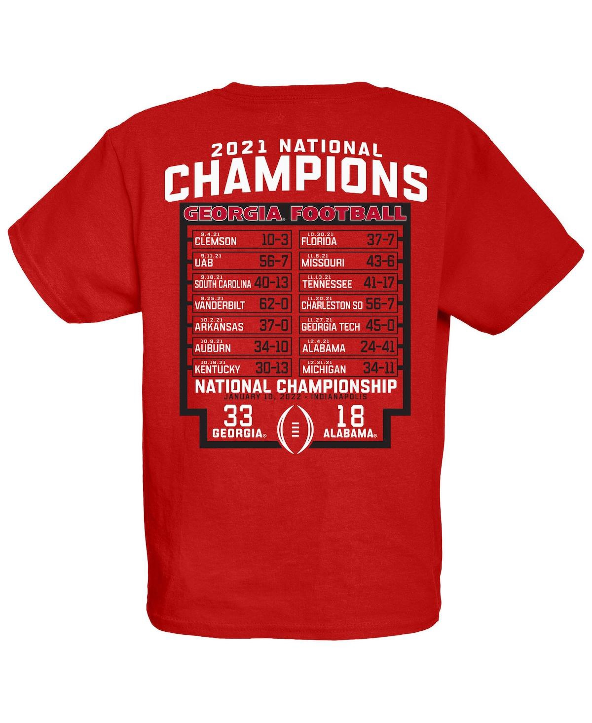 Big Boys Blue 84Georgia Bulldogs College Football Playoff 2021 National Champions Schedule T-shirt - Red