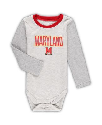 Infant Boys and Girls Heather Gray Maryland Terrapins Jie Jie Long Sleeve Bodysuit and Pants Set