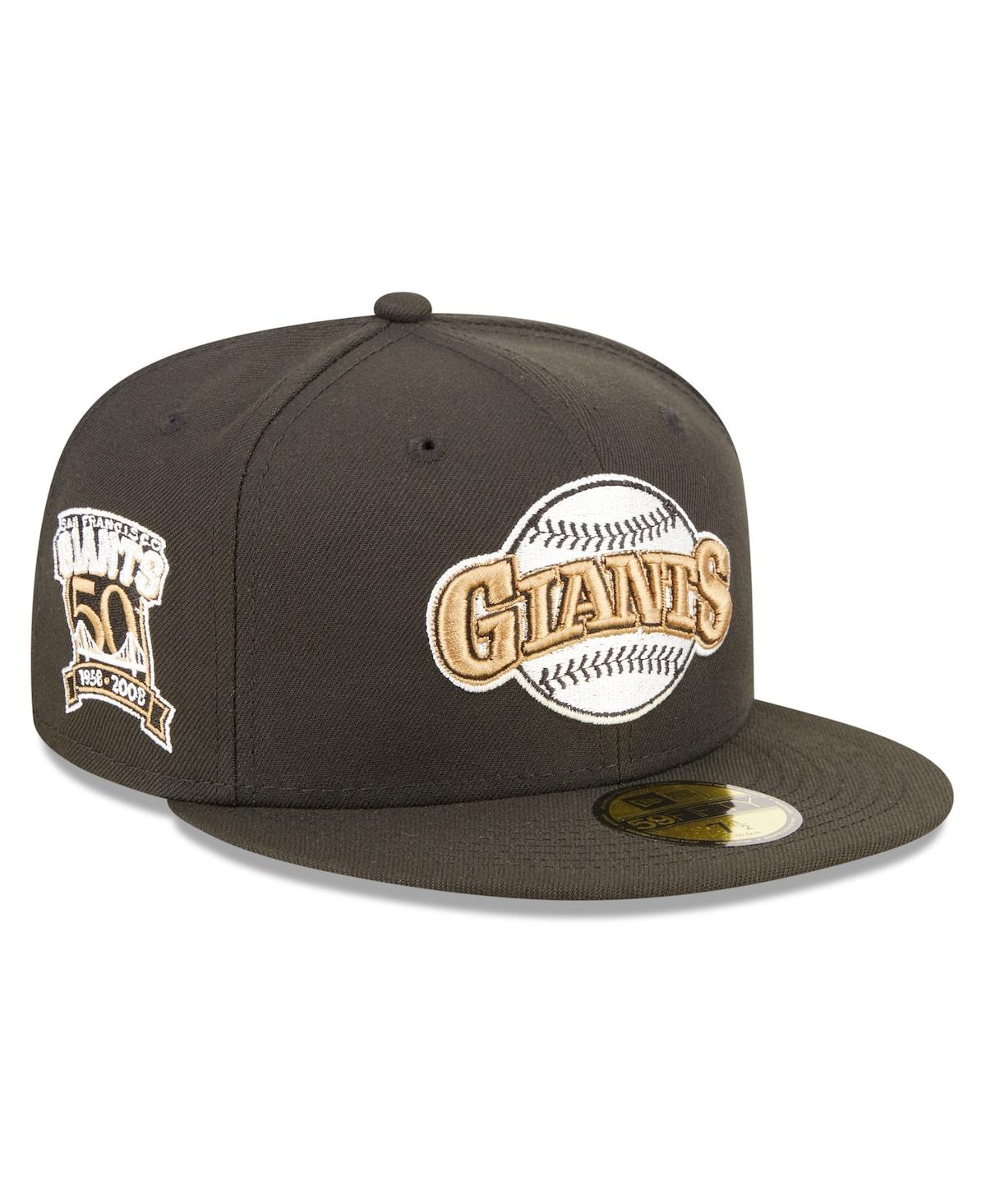Shop New Era Men's  Black San Francisco Giants 50th Anniversary Wheat Undervisor 59fifty Fitted Hat
