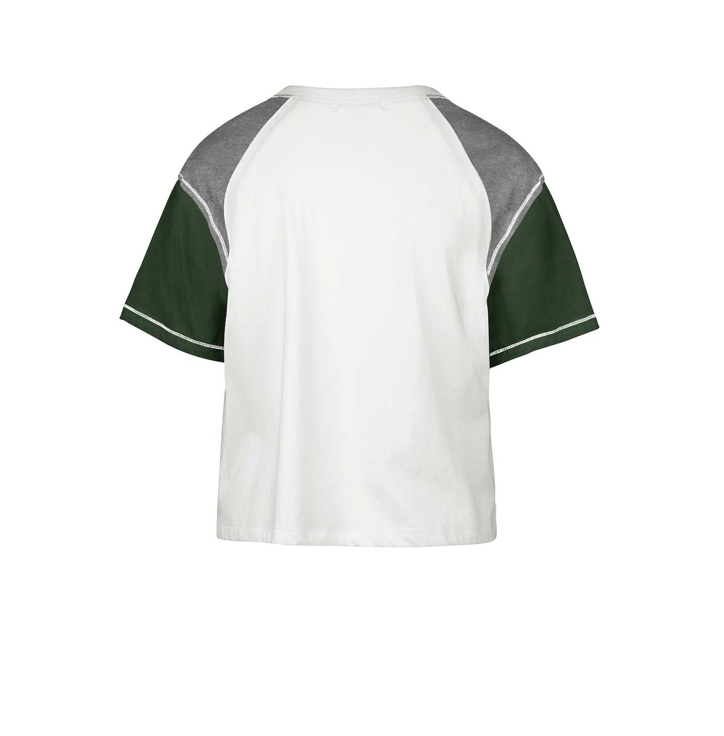 Женская футболка '47 Brand White Distressed Michigan State Spartans Serenity Gia Cropped — фото 3