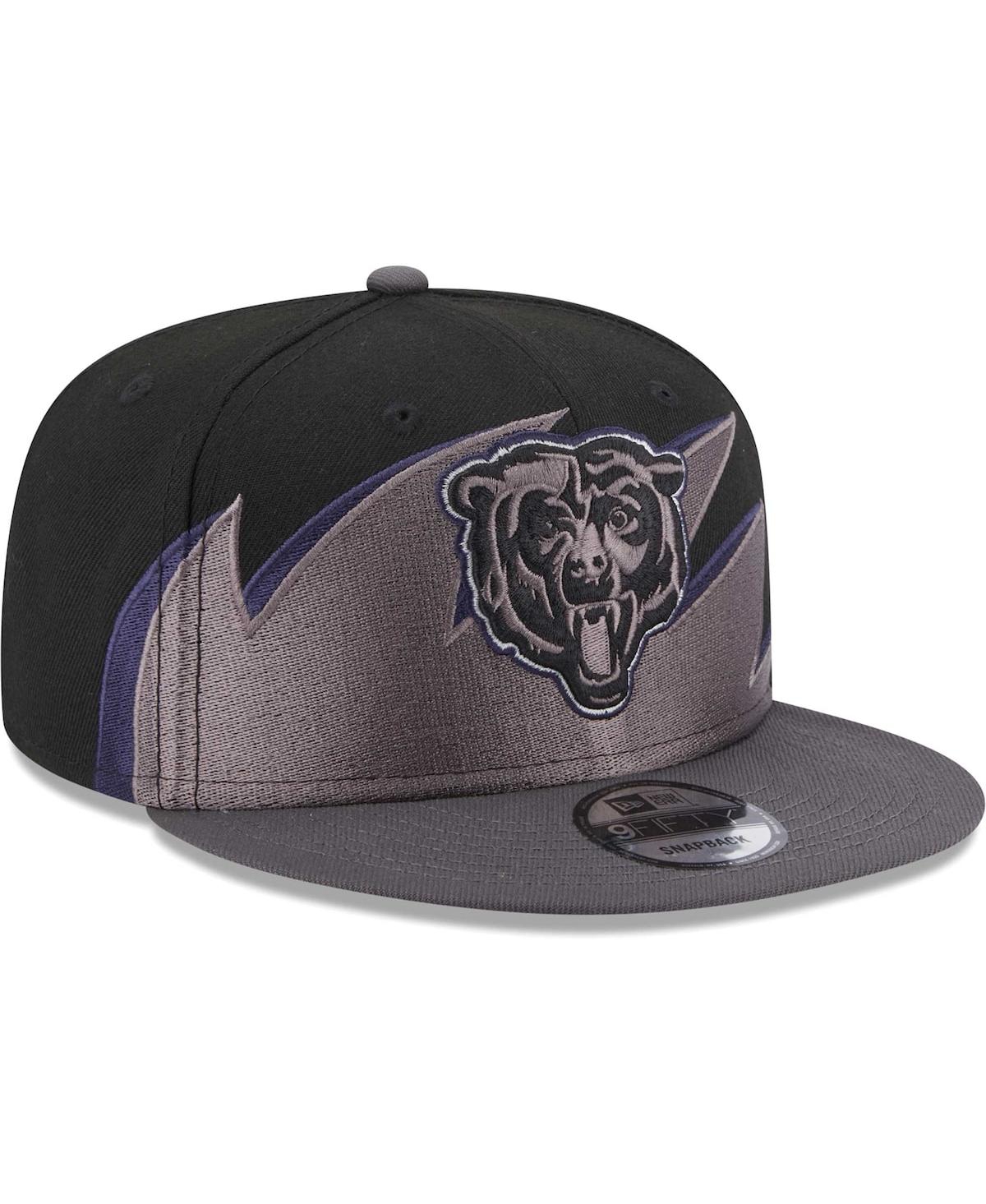 Shop New Era Men's  Black Chicago Bears Tidal Wave 9fifty Snapback Hat