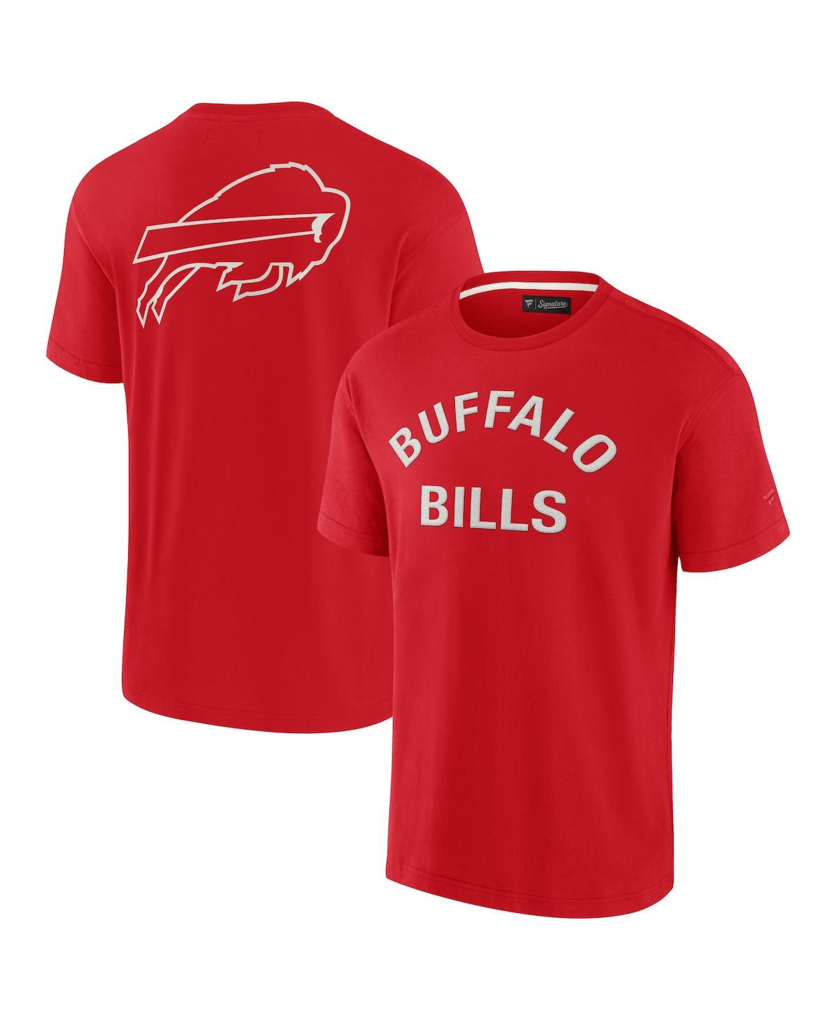 Shop Fanatics Signature Men's And Women's  Red Buffalo Bills Super Soft Short Sleeve T-shirt