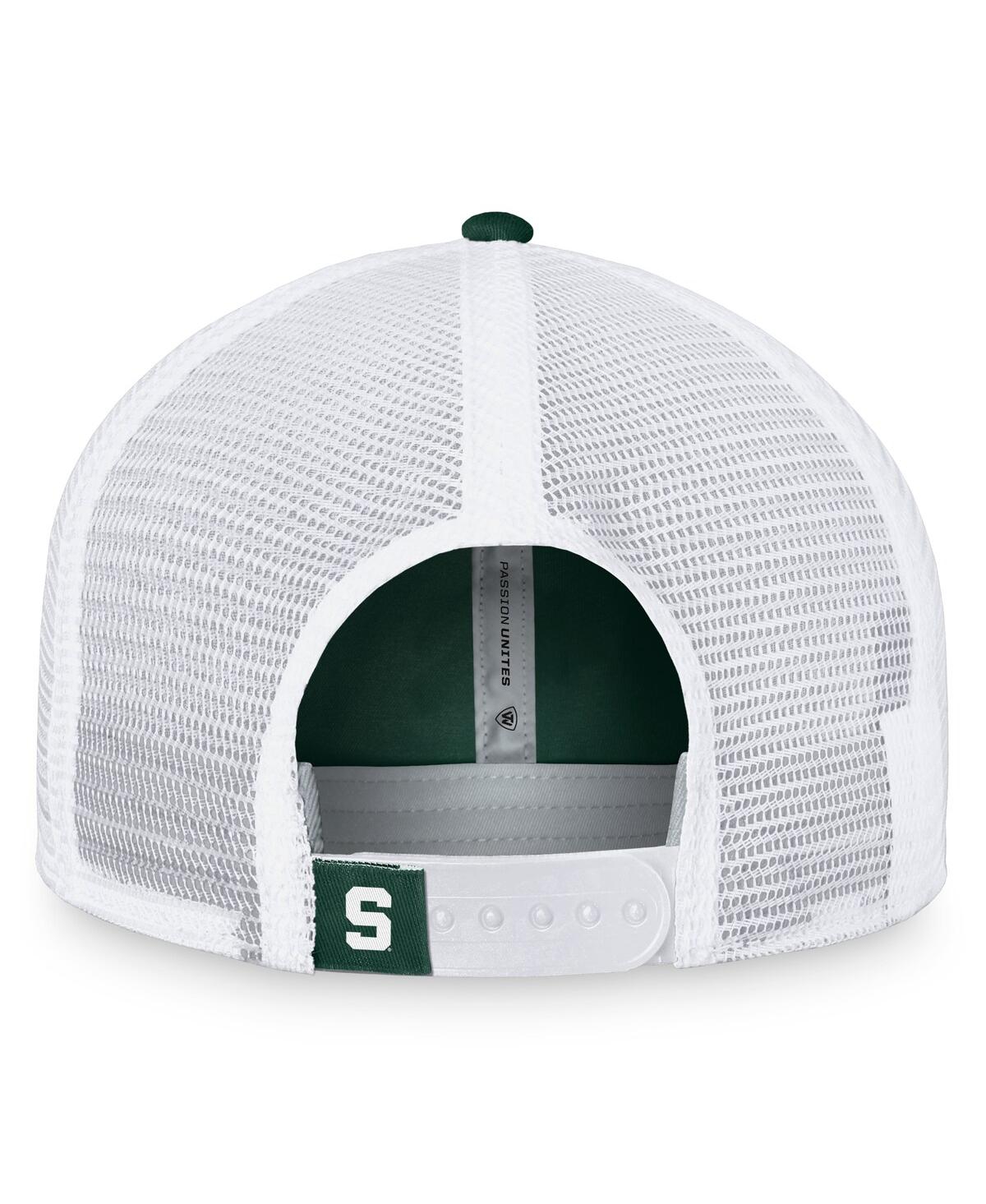 Shop Top Of The World Women's  Green, White Michigan State Spartans Charm Trucker Adjustable Hat In Green,white