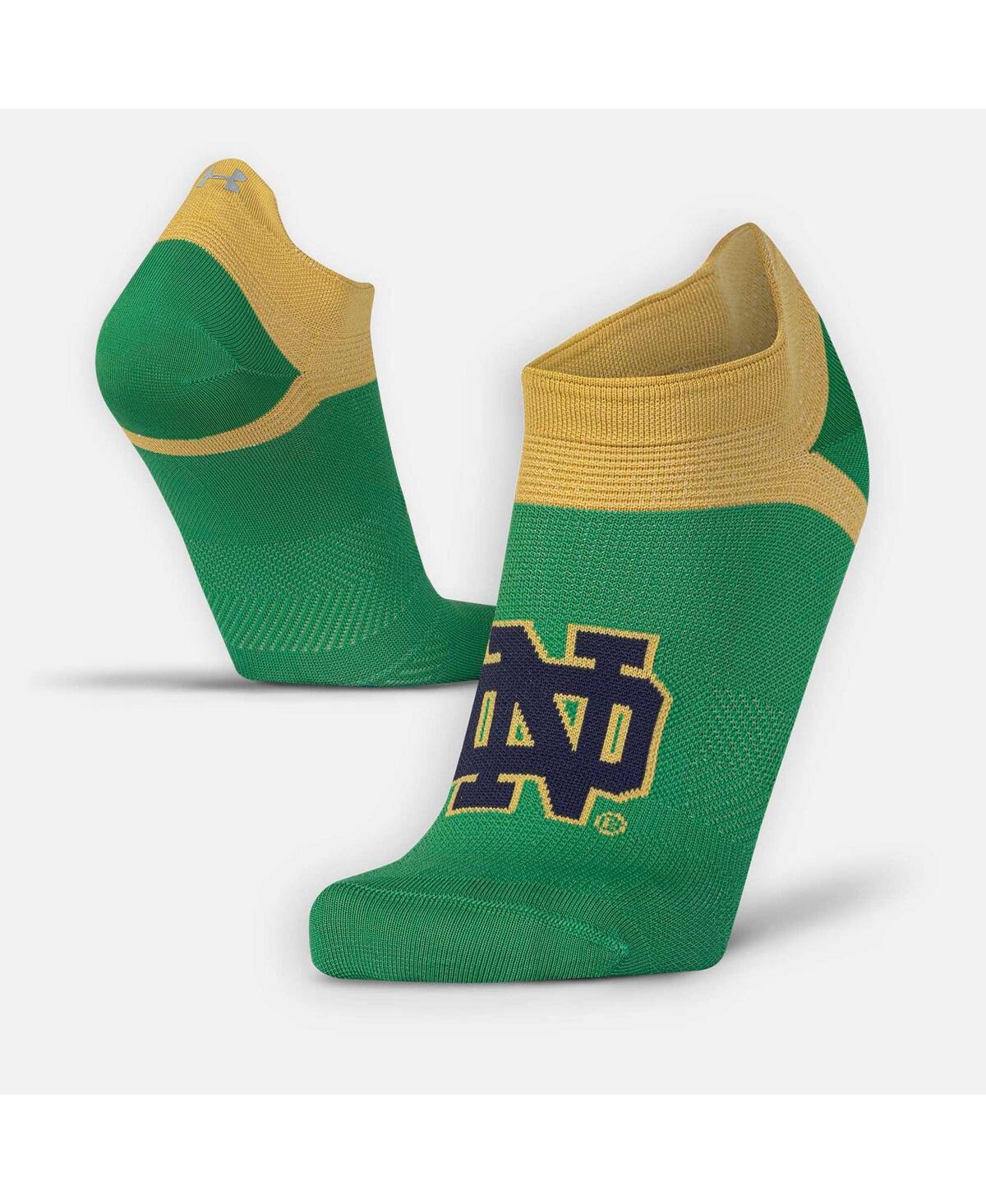 Under Armour Men's And Women's  Notre Dame Fighting Irish Run Performance No Show Tab Socks In Green