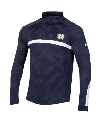 Men's Navy Notre Dame Fighting Irish Gameday Camo Quarter-Zip Top