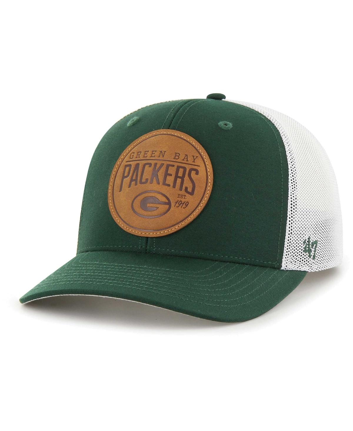47 Brand Men's ' Green Green Bay Packers Leather Head Flex Hat