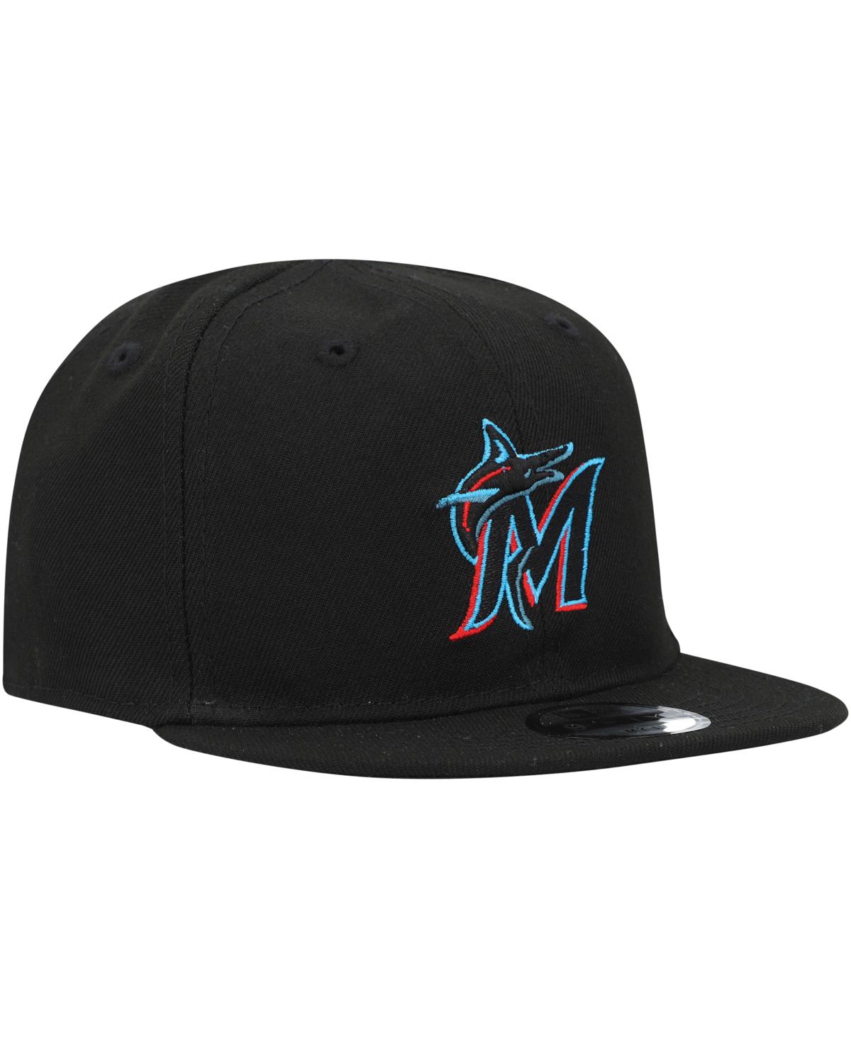 New Era Infant Boys And Girls  Black Miami Marlins My First 9fifty Adjustable Hat In Black