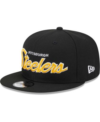 Men's Black Pittsburgh Steelers Main Script 9FIFTY Snapback Hat