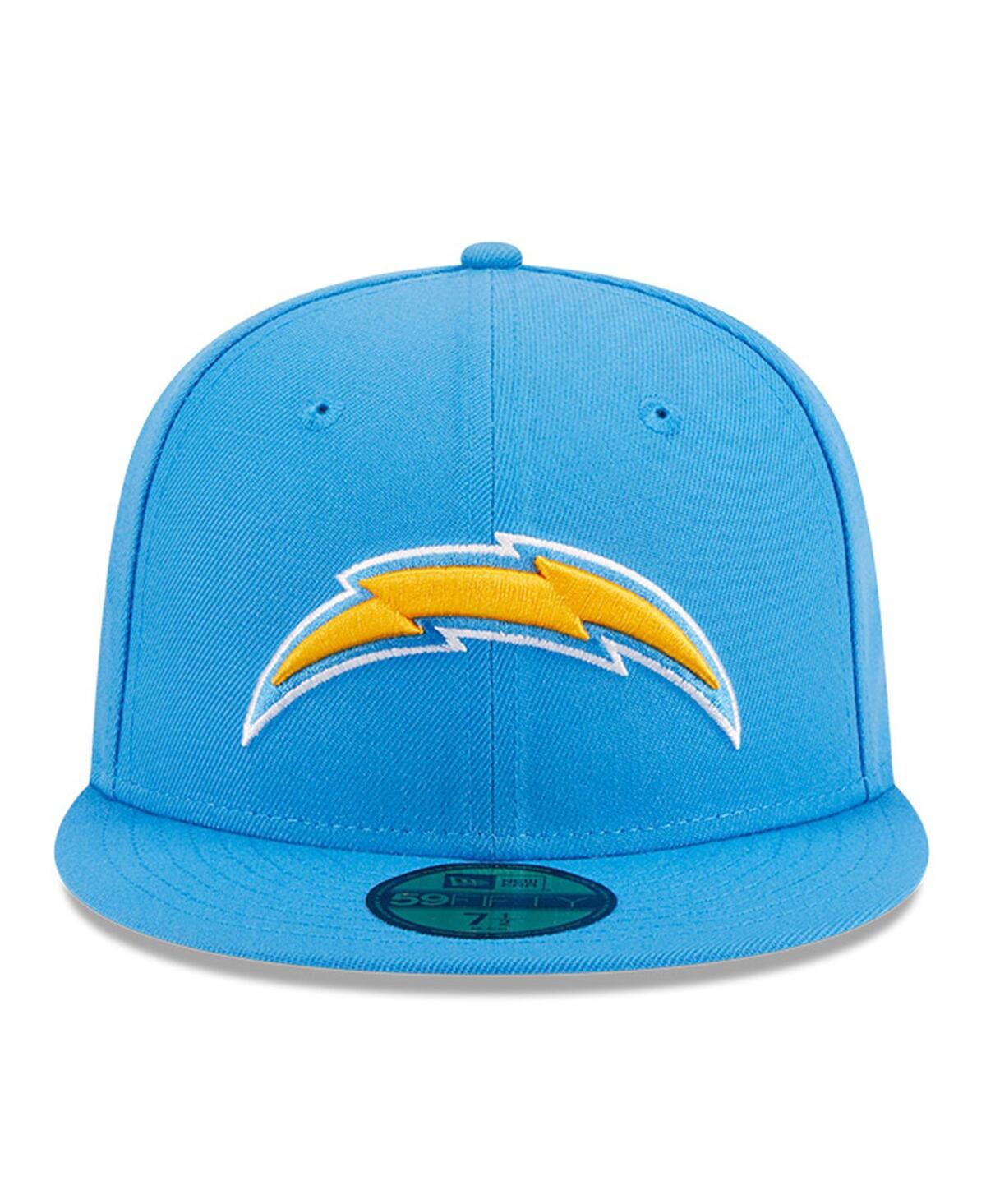 New Era Powder Blue Los Angeles Chargers Main Patch 59fifty Fitted Hat In Powder Blue