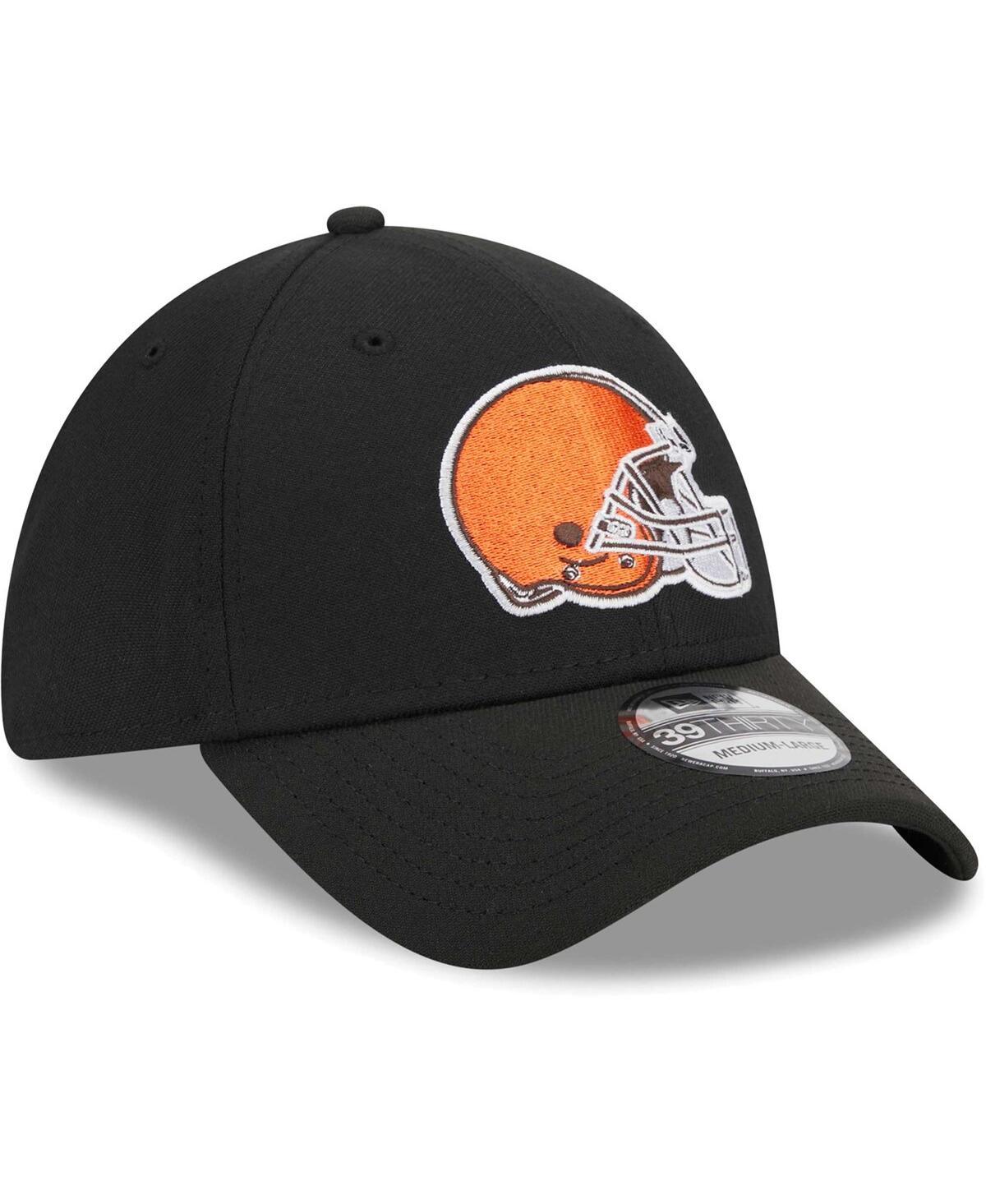 NEW ERA MEN'S NEW ERA BLACK CLEVELAND BROWNS MAIN 39THIRTY FLEX HAT 