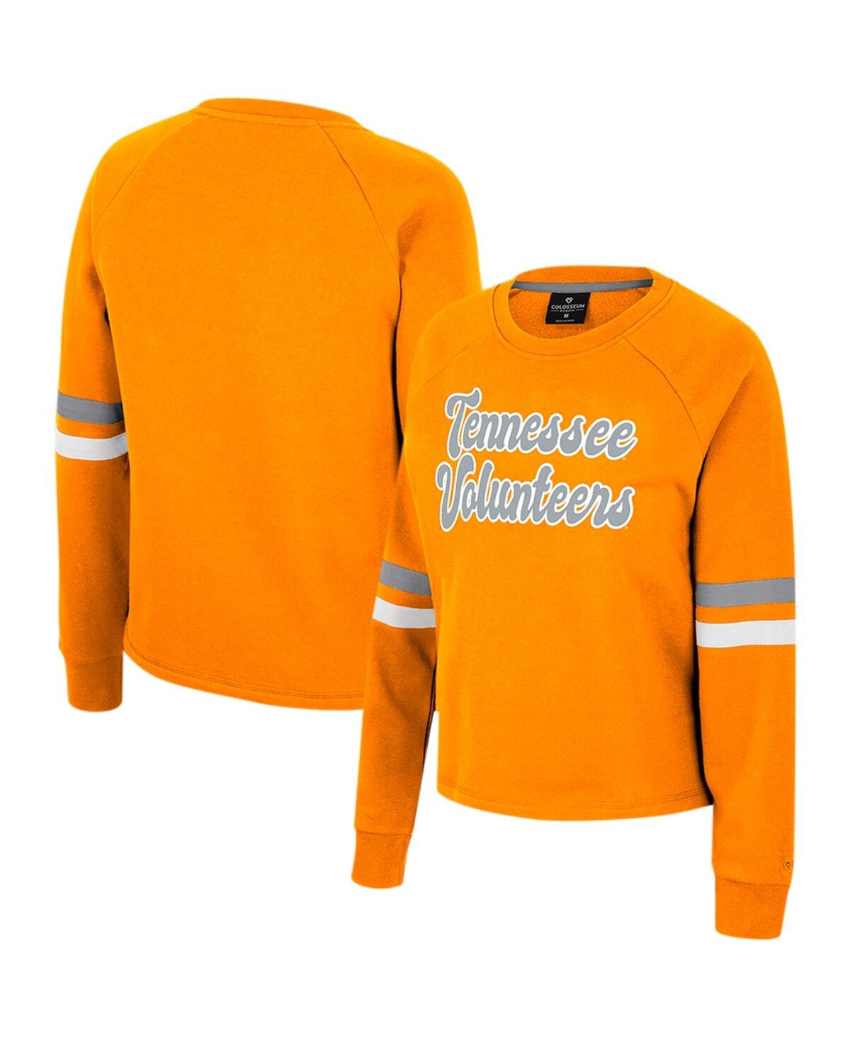 Women's Colosseum Tennessee Orange Tennessee Volunteers Talent Competition Raglan Pullover Sweatshirt - Tennessee Orange