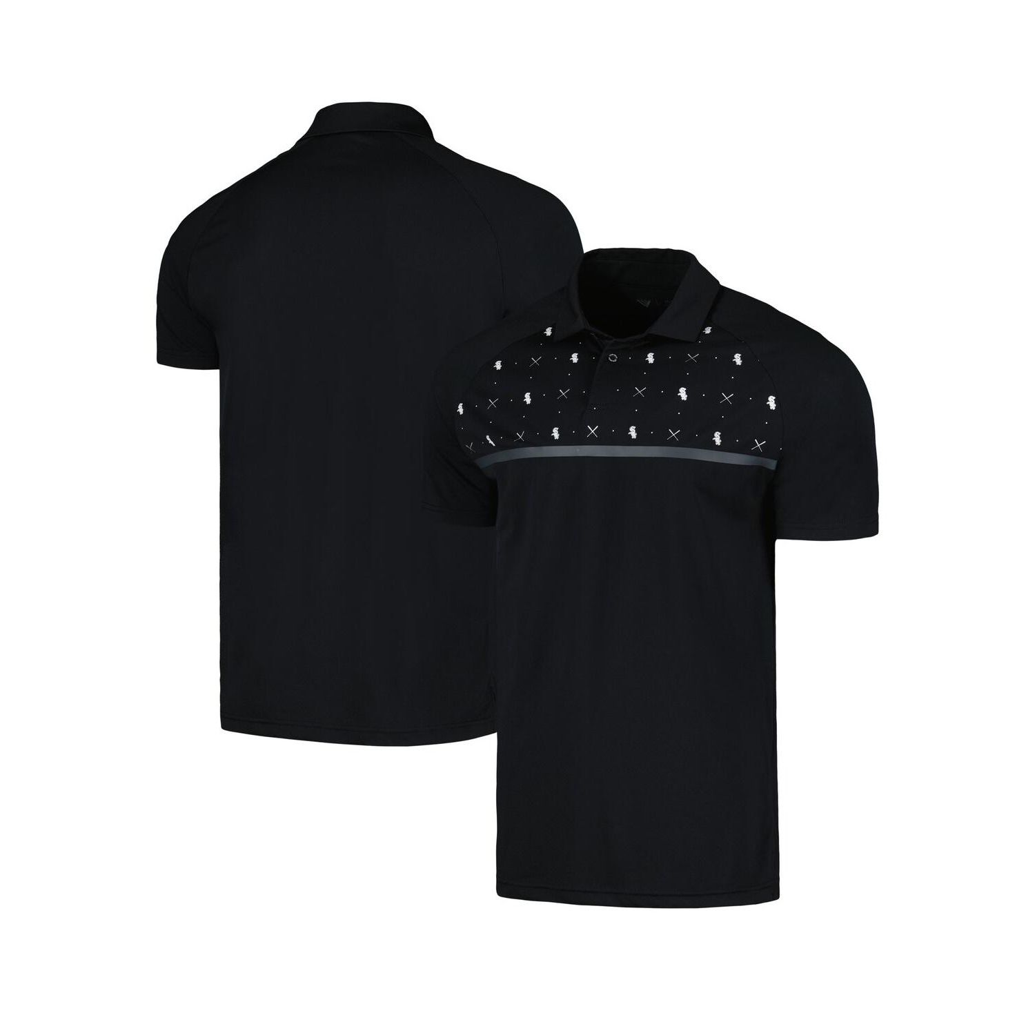 Men's Black Chicago White Sox Sector Batter Up Raglan Polo Shirt