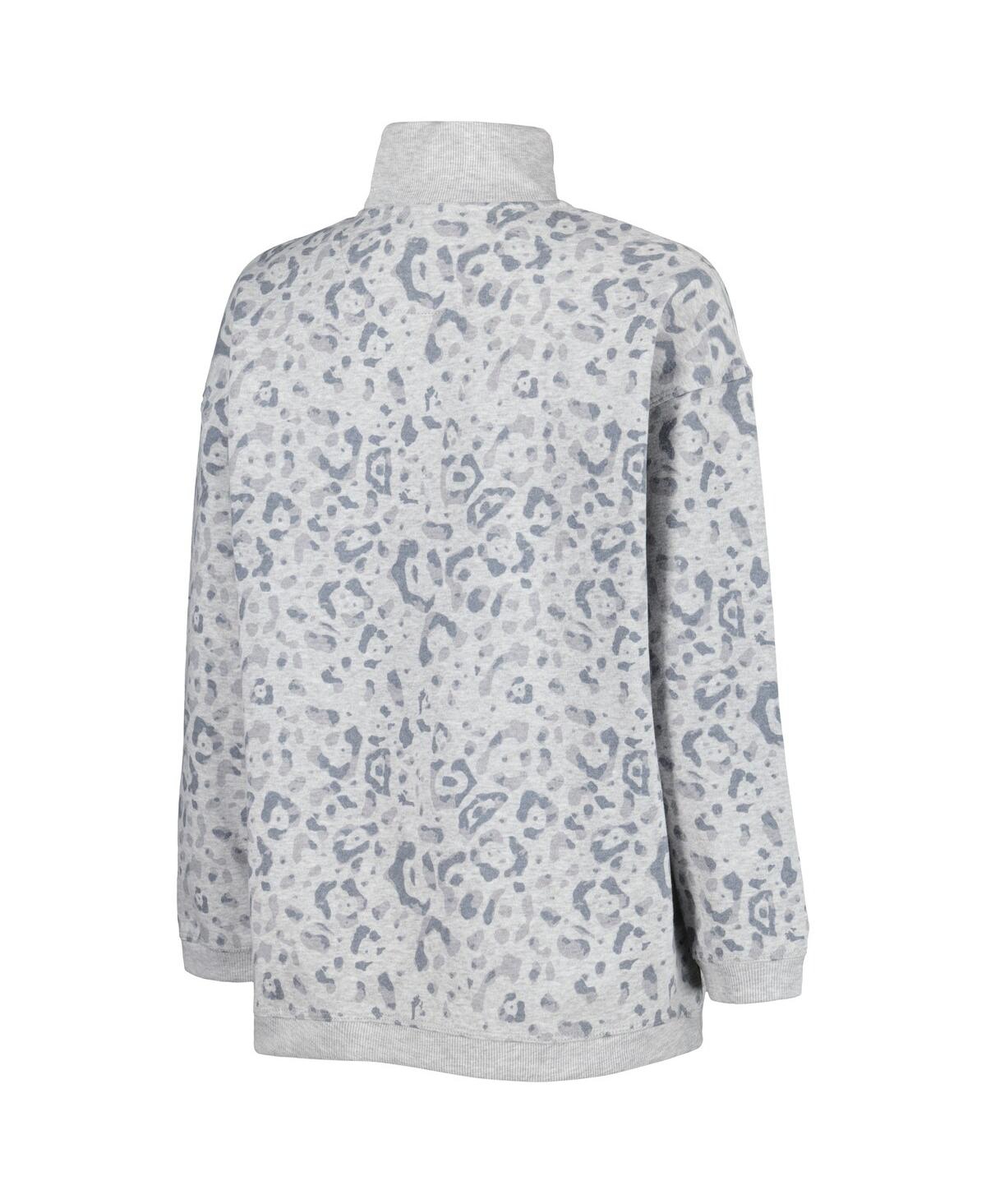 Gameday Couture Heather Gray Auburn Tigers Leopard Quarter-zip Sweatshirt In Heather Gray