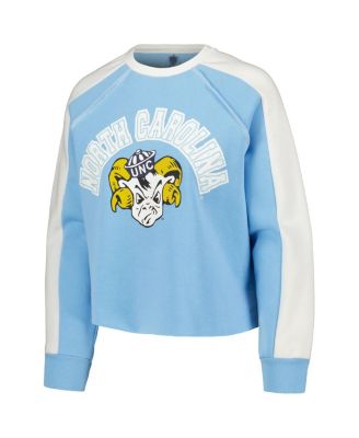 Women's Carolina Blue North Carolina Tar Heels Blindside Raglan&nbsp;Cropped Pullover Sweatshirt