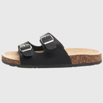 MENS DOUBLE STRAP CASUAL SLIDES FLAT SANDALS