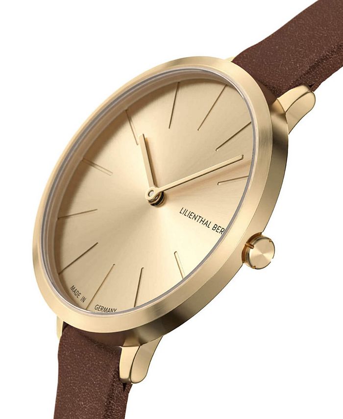 Lilienthal Berlin Women's Rosalux Gold Rush Brown Leather Watch 30mm