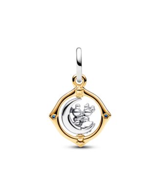 Disney Mickey Mouse Minnie Mouse Two-Tone Spinning Moon Dangle Charm