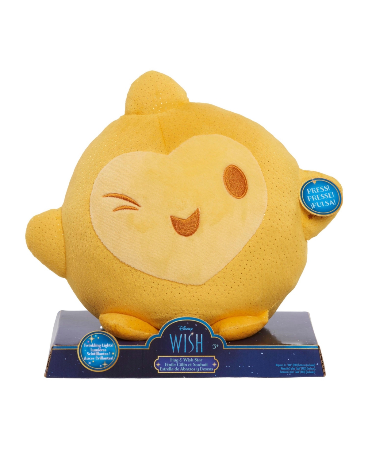 Disney Wish Hug & Wish Star 10" Light-emitting Diode (led) Glowing Stuffed Star Light-up Soft Toy For Toddl In No Color