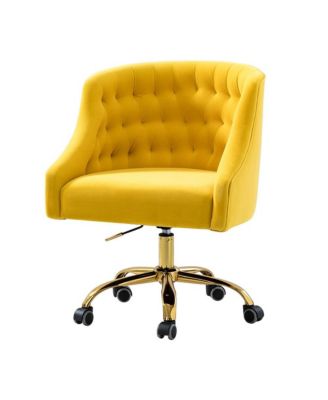   Standard   Velvet, Gold Metal   Stylish, Compact Desk Chair