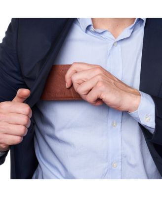 Men RFID Safe Minimalist Front Pocket Wallet Leather Thin Card Case