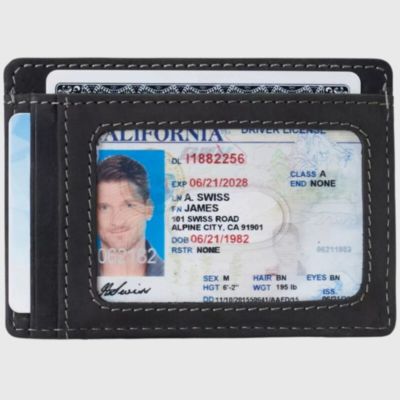 Mens RFID Safe Money Clip Wallet Minimalist ID Window Card Case FPW