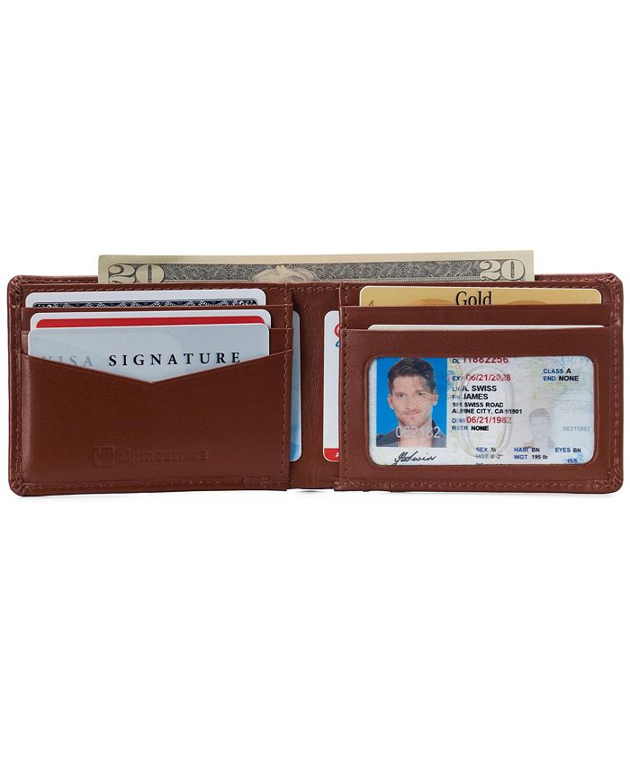 alpine swiss Portafoglio sottile da uomo Delaney Slimfold RFID Safe