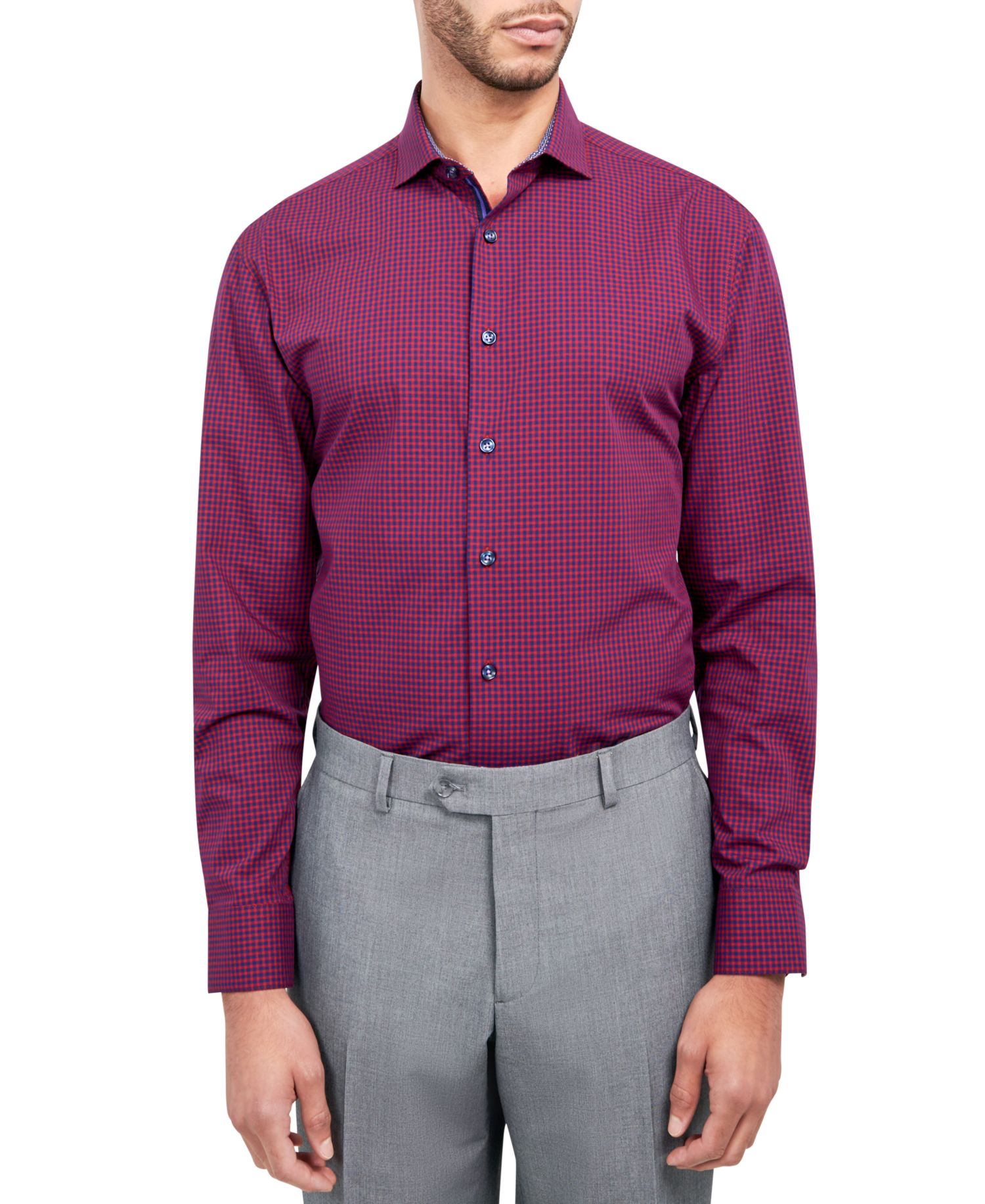 Men's Regular-Fit Gingham Dress Shirt
