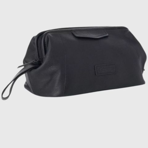 Несессеры Alpine Swiss Lauter Toiletry Bag Genuine Leather Shaving Kit Dop Kit Travel Case, цвет: Чёрный