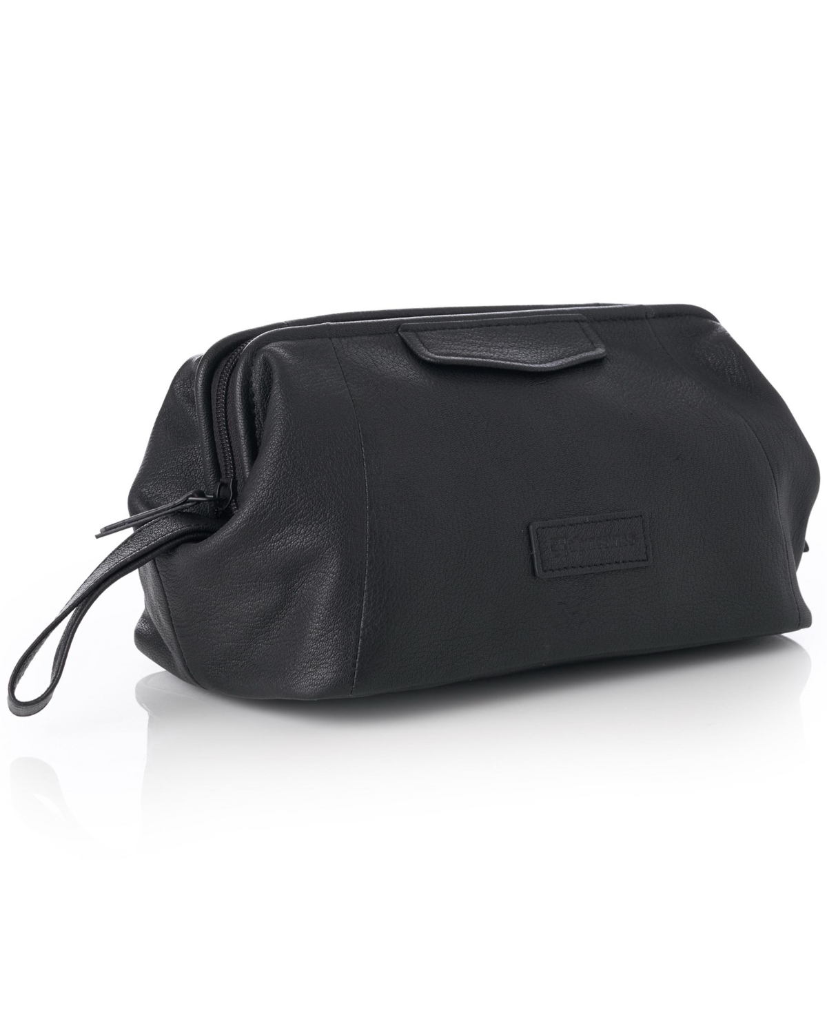 Lauter Toiletry Bag Genuine Leather Shaving Kit Dop Kit Travel Case - Black