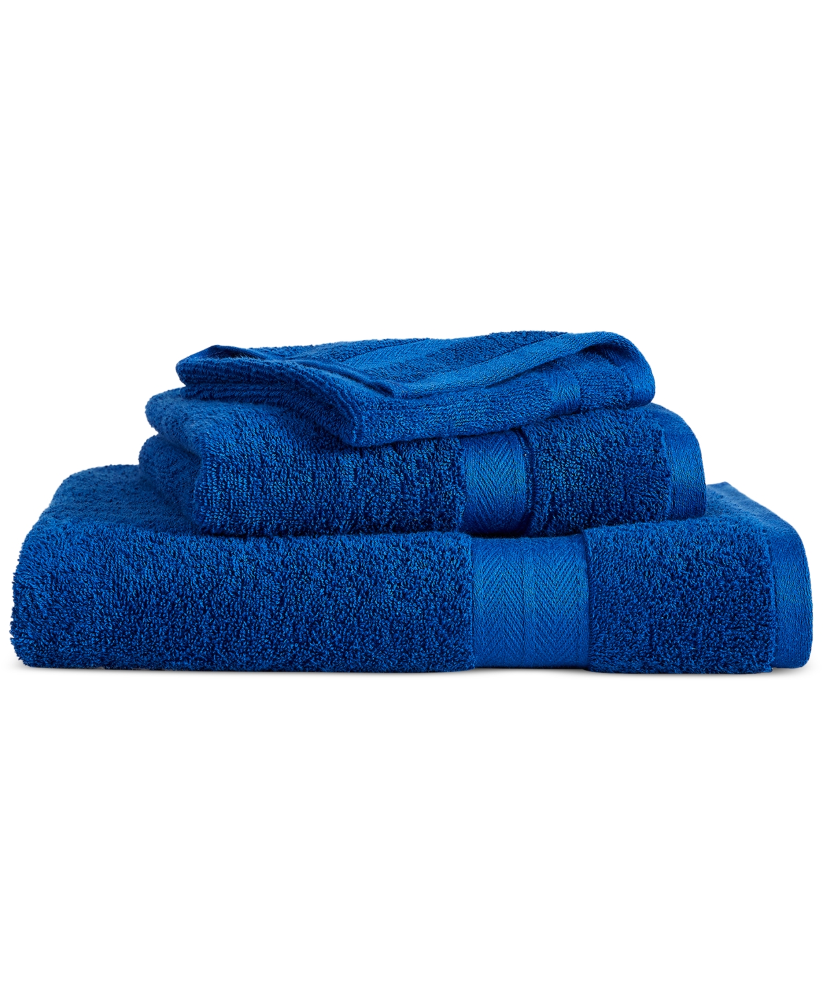Tommy Hilfiger Modern American Solid Cotton Bath Towel, 30" X 54" In Bright Blue