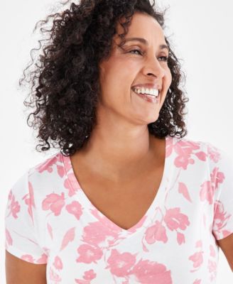 T-shirt Femme Style & Co. Manches Longues à Ourlet Contrasté - Gris, Taille XL, Neuf Avec étiquettes