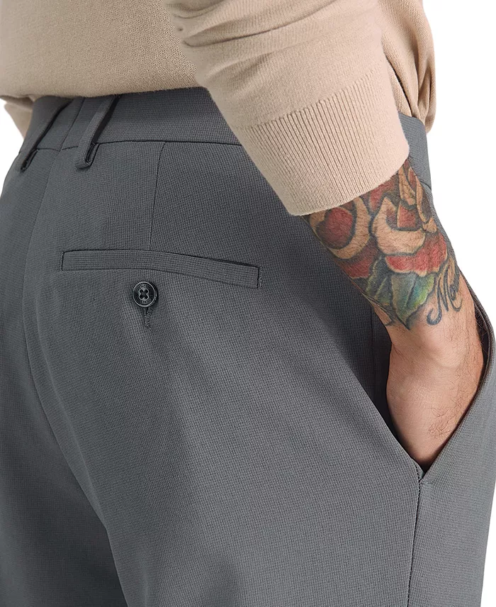 Men's Modern-Fit Micro-Check Dress Pants - thumbnail 6