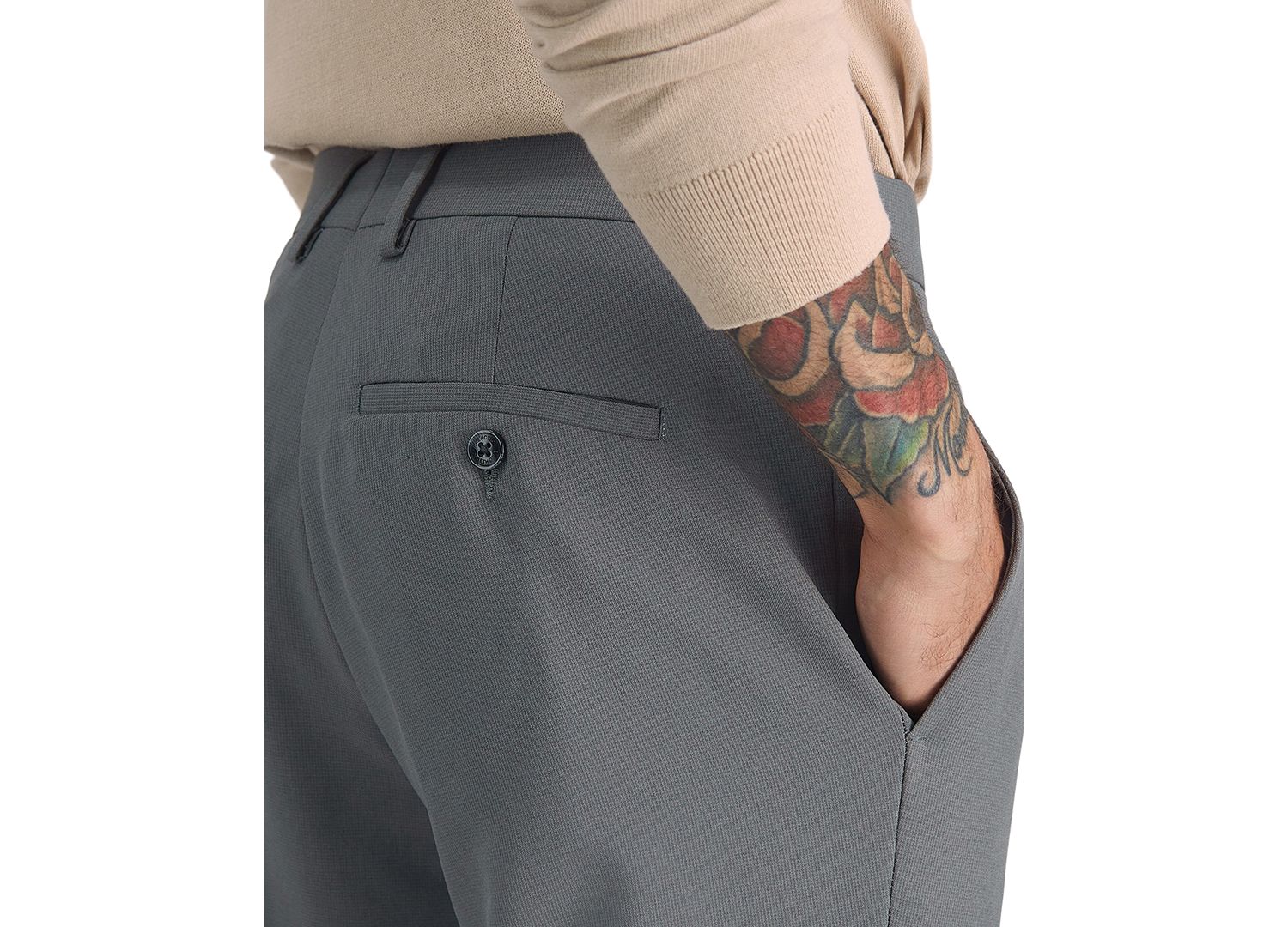 Men's Modern-Fit Micro-Check Dress Pants