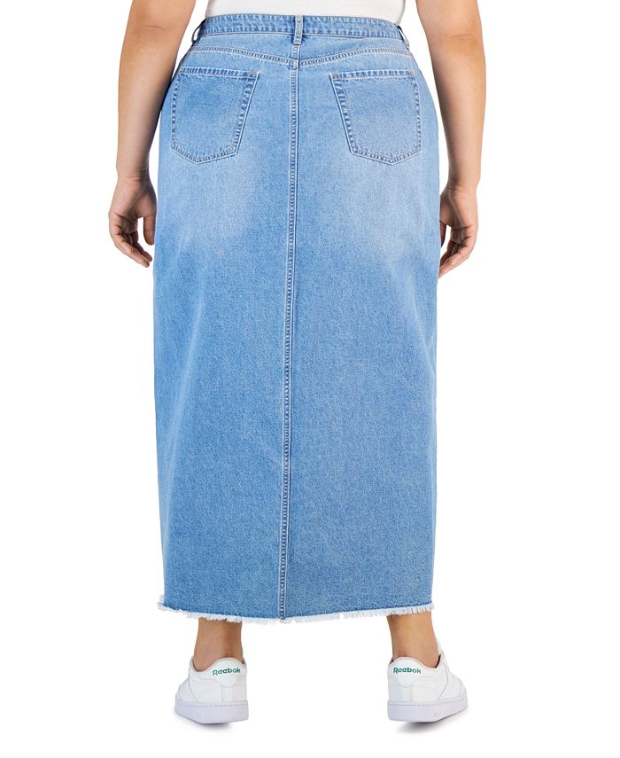 And Now This Plus Size Denim Maxi Skirt - Macy's