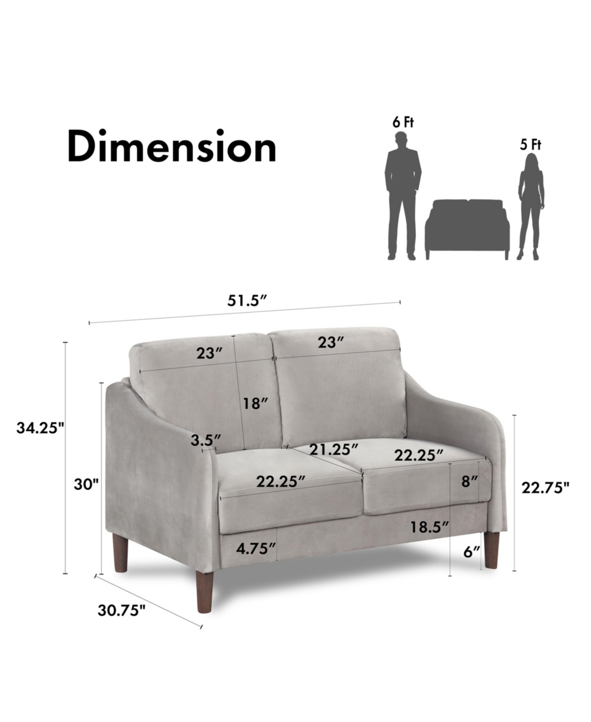 Furniture Of America Peter 51.5" Velvet Loveseat In Gray